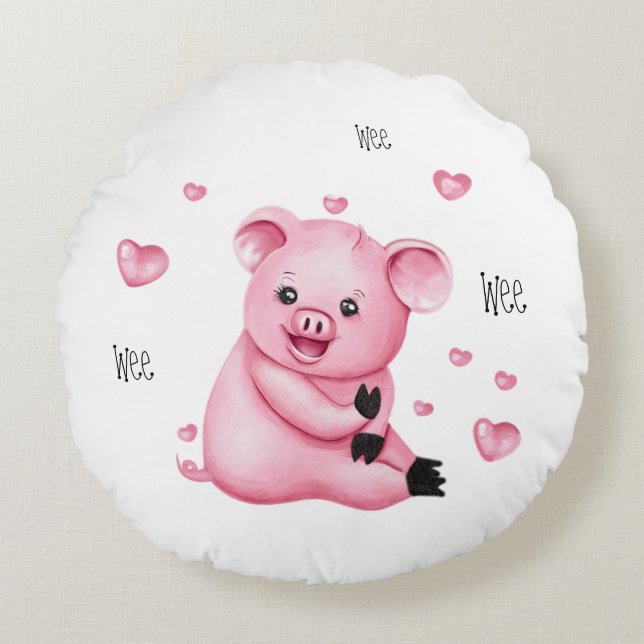 Coussins Ronds Joli petit porc (Devant)