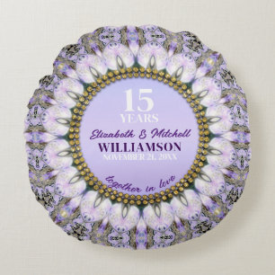 Coussins Ronds Joli Purple Lavender Floral Mandala Event