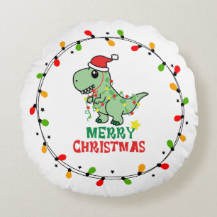 Coussins Ronds Joli Santa Dino Joyeux Noël