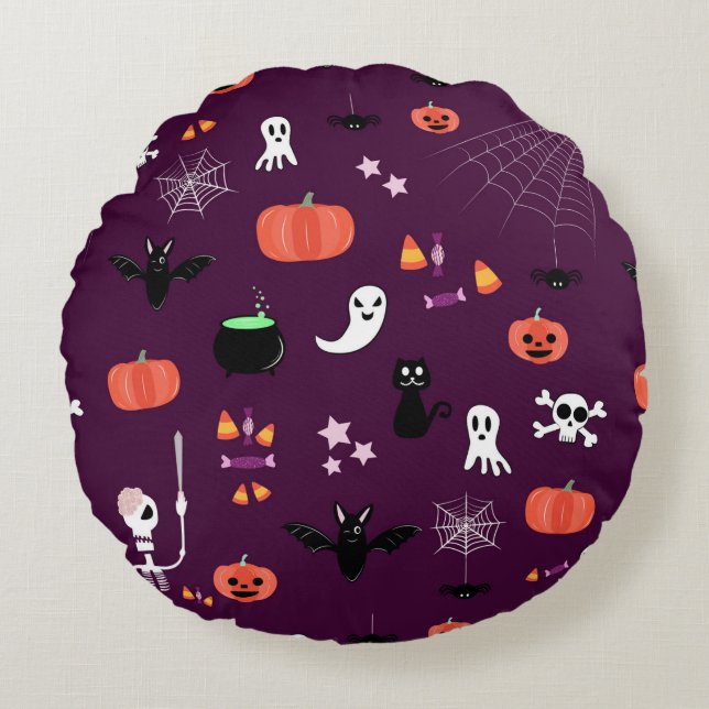 Coussins Ronds Jolie Halloween Créatif Art (Devant)