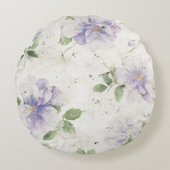 Coussins Ronds Jolies fleurs de lavande violette (Devant)