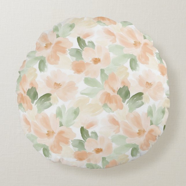 Coussins Ronds Jolies fleurs de pêche (Devant)