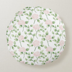 Coussins Ronds Jolies Fleurs Roses Feuilles Vertes Baby Shower