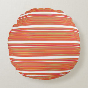 Coussins Ronds Jolies rayures colorées orange