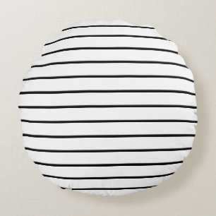 Coussins Ronds Jolies rayures noires et blanches