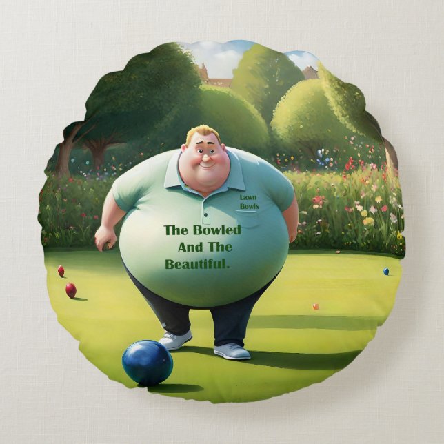 Coussins Ronds Jolly Lawn Bowler Man, (Devant)