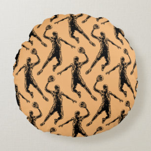 Coussins Ronds Joueur de basket-ball Slam Dunk Dark Design