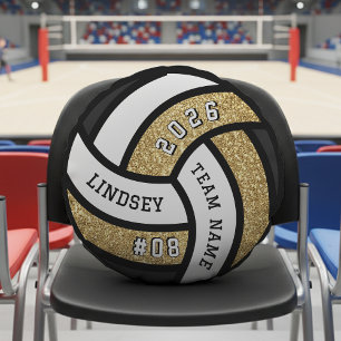 Coussins Ronds Joueur de volleyball Parties scintillant d'or