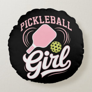 Coussins Ronds Joueuse de pickleball fille