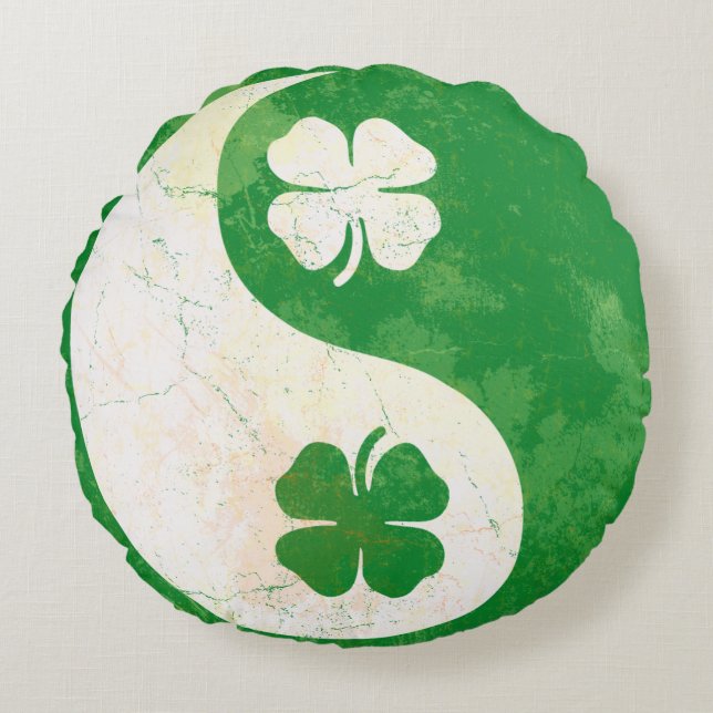 Coussins Ronds Jour de la Saint Patrick irlandais de Yin Yang de (Devant)