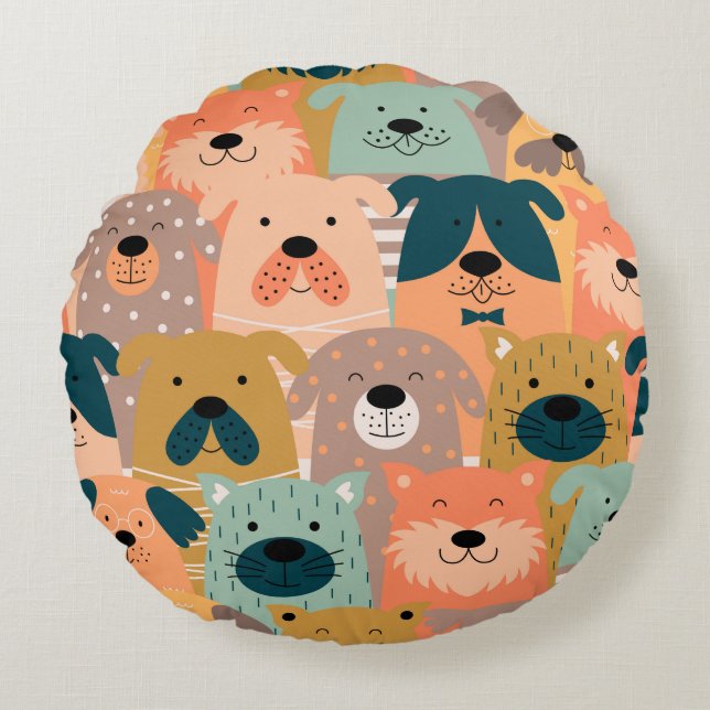 Coussins Ronds Jour du chien (Devant)