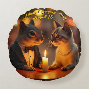 Coussins Ronds Jour national des couples Jeu d'oreiller