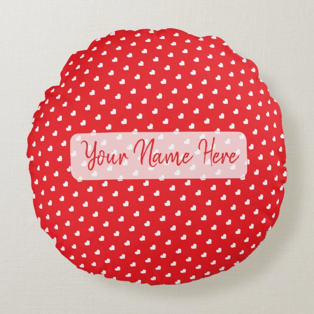 Coussins Ronds Joyeuse Saint-Valentin Moderne Motif d'Amour (Devant)