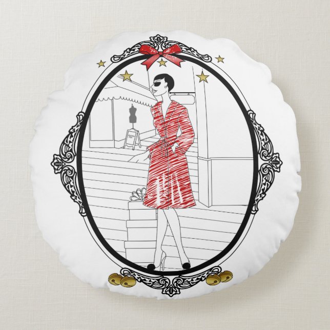 Coussins Ronds Joyeuses Fêtes (Devant)