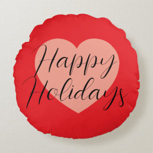 Coussins Ronds Joyeuses Fêtes Joyeux Noël Période de Vacances Cœu