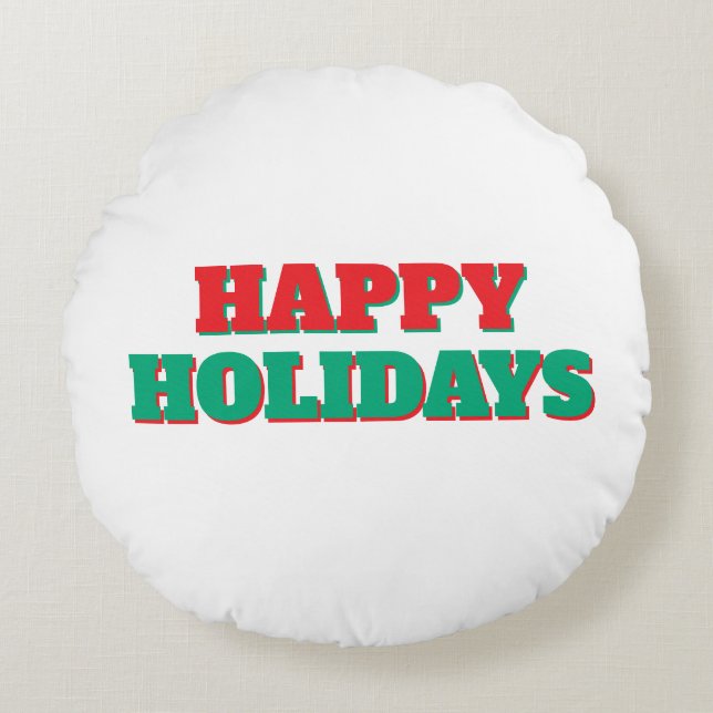Coussins Ronds Joyeuses Fêtes Joyeux Noël Période des Fêtes (Devant)