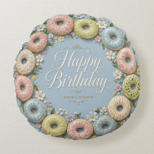 Coussins Ronds Joyeux Anniversaire