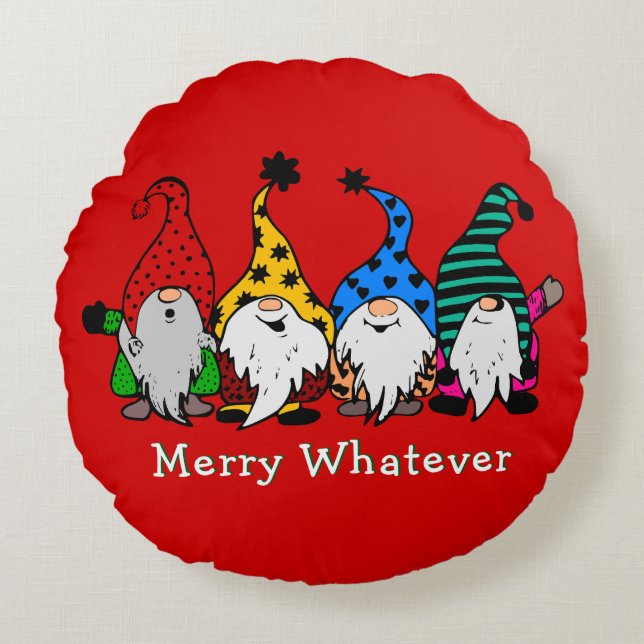 Coussins Ronds Joyeux Elfes (Devant)