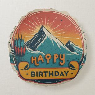 Coussins Ronds Joyeux gâteau d'anniversaire