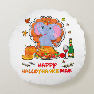 Coussins Ronds Joyeux Hallo Elephant Boire Vin Merci Cadeau