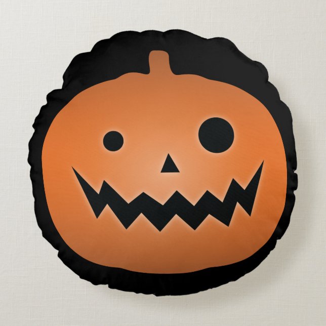 Coussins Ronds Joyeux Halloween Haunted Jack-o'-lantern Citrouill (Devant)
