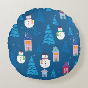 Coussins Ronds Joyeux Motif de Noël