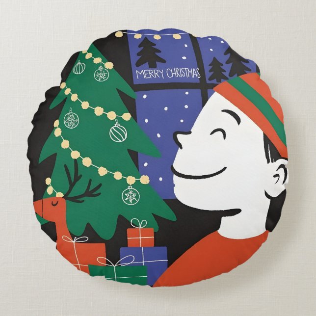 Coussins Ronds Joyeux Noël (Devant)