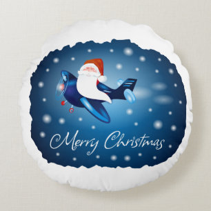 Coussins Ronds Joyeux Noël avec Père Noël