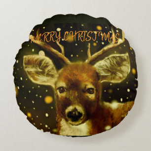 Coussins Ronds Joyeux Noël D'Un Cerf