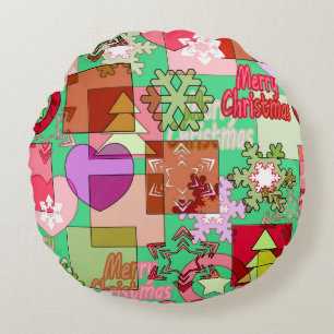 Coussins Ronds Joyeux Noël en toute transparence formes géométriq