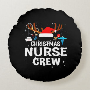 Coussins Ronds Joyeux Noël Équipage des infirmières de Noël