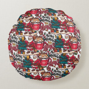 Coussins Ronds Joyeux Noël - Fête de Fêtes