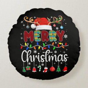 Coussins Ronds Joyeux Noël Xmas Équipe Santa