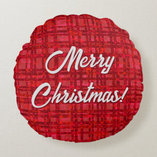 Coussins Ronds Joyeux Oreiller rouge Plaid rond Jeu