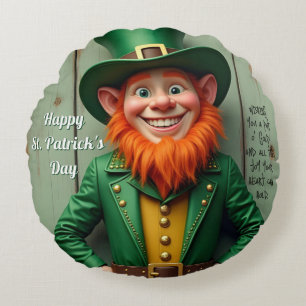 Coussins Ronds Joyeux Saint Patrick's Day Leprechaun