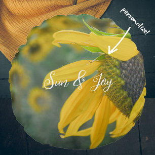 Coussins Ronds Joyeux tournesol rustique