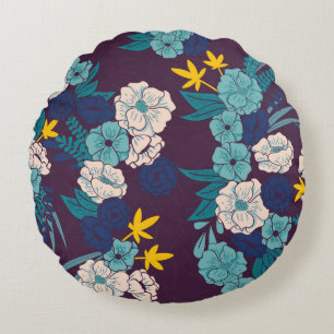 Coussins Ronds jungle florale avec serpents sans couture motif, t