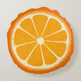 Coussins Ronds Jus de citron frais orange