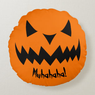 Coussins Ronds Juste Tricks mal sourire Citrouille Halloween