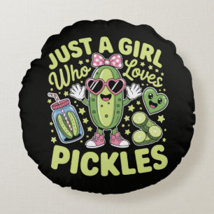 Coussins Ronds Juste Une Fille Qui Aime Les Cornichons