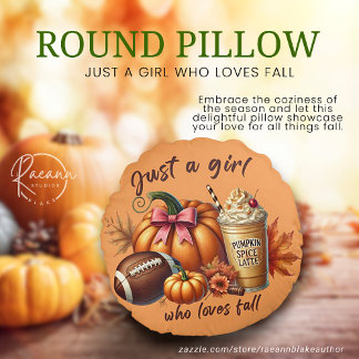 Coussins Ronds Juste une fille qui aime l'oreiller rond d'automne