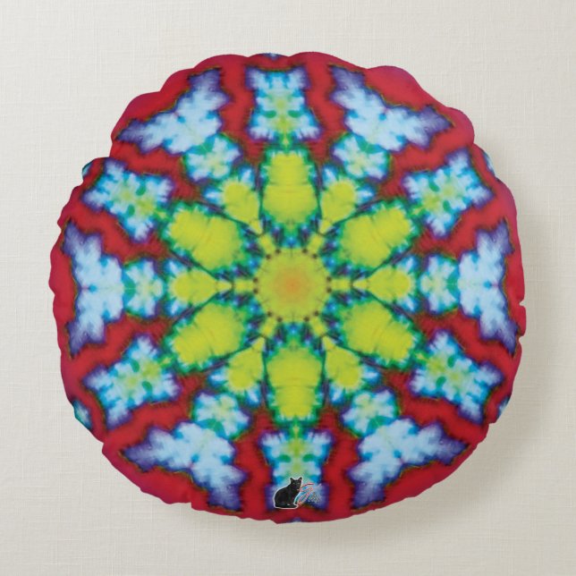 Coussins Ronds Kaléidoscope Bloom  (Devant)