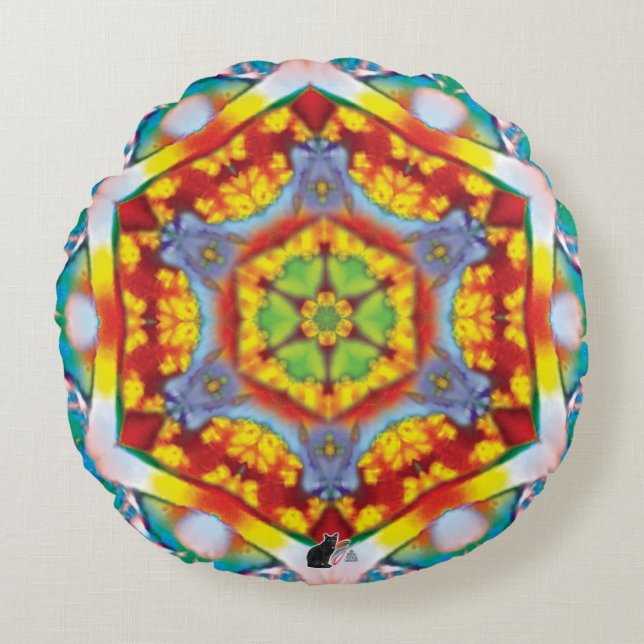 Coussins Ronds Kaleidoscope centriste (Devant)