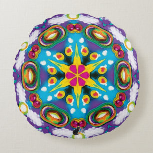 Coussins Ronds Kaleidoscope de confection