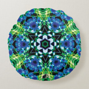 Coussins Ronds Kaleidoscope de criststalmarine