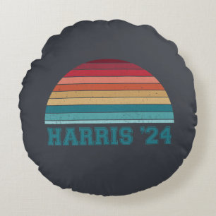 Coussins Ronds Kamala Harris 2024 Retro Sunset Vintage