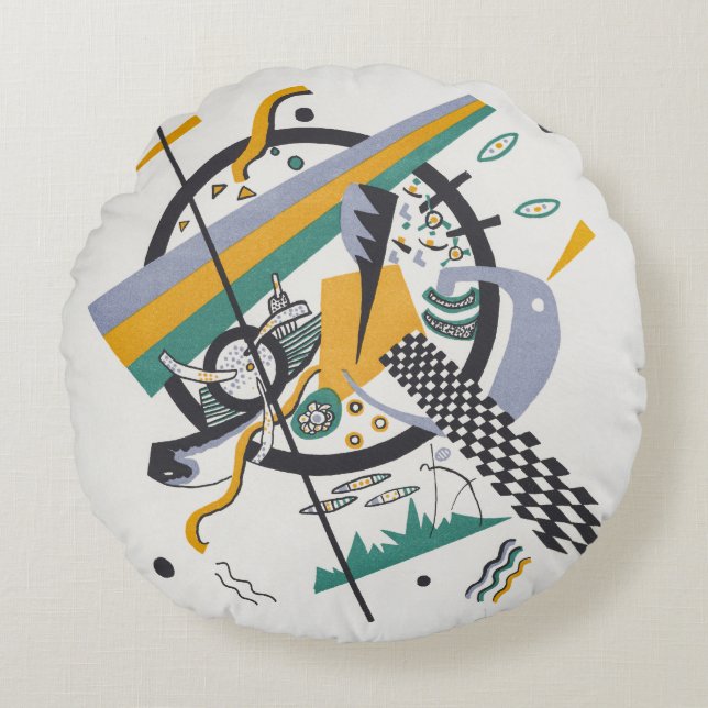 Coussins Ronds Kandinsky Petits Mondes IV Art Abstrait (Devant)