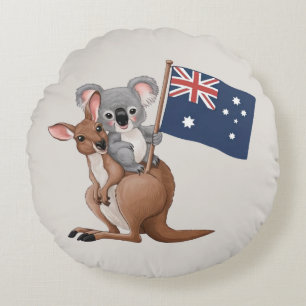 Coussins Ronds Kangaroo et Koala
