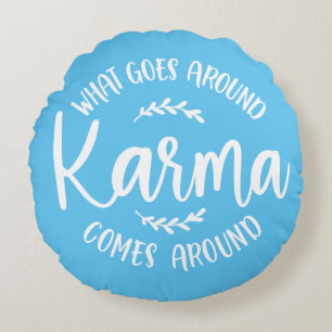 Coussins Ronds Karma Ce Qui Se Passe Autour De Pastel Blue