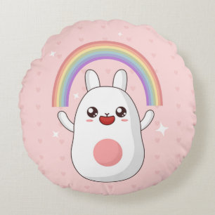 Coussins Ronds Kawaii Bunny